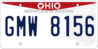 OH license plate GMW8156
