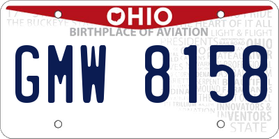 OH license plate GMW8158