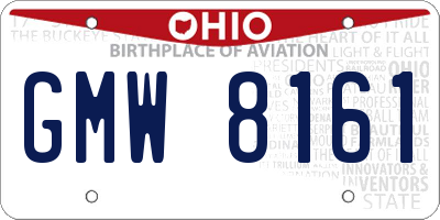 OH license plate GMW8161