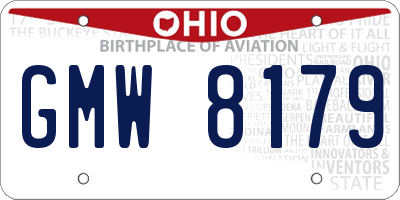OH license plate GMW8179