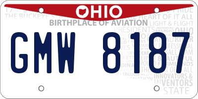OH license plate GMW8187