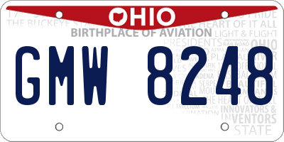 OH license plate GMW8248