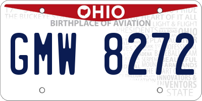 OH license plate GMW8272
