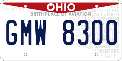 OH license plate GMW8300