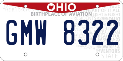 OH license plate GMW8322