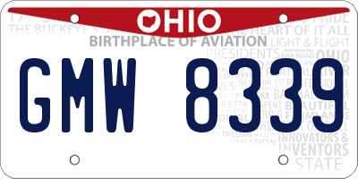OH license plate GMW8339