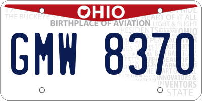 OH license plate GMW8370