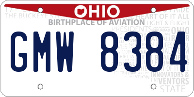 OH license plate GMW8384