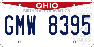 OH license plate GMW8395