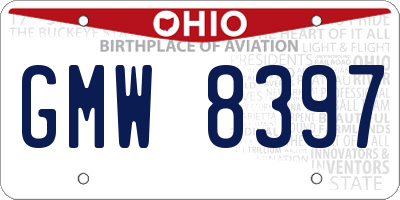 OH license plate GMW8397