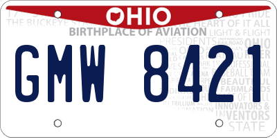 OH license plate GMW8421