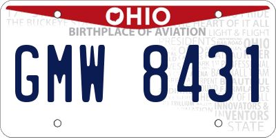 OH license plate GMW8431