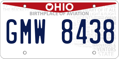 OH license plate GMW8438