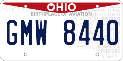OH license plate GMW8440