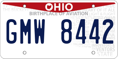 OH license plate GMW8442