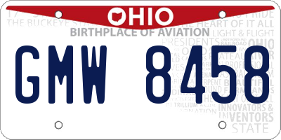 OH license plate GMW8458