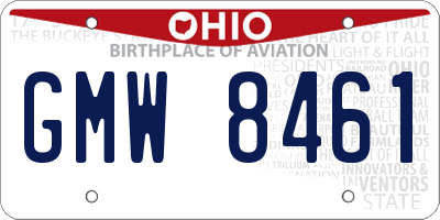 OH license plate GMW8461