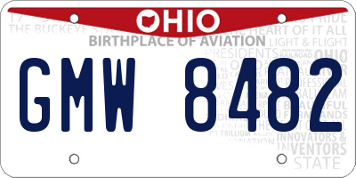 OH license plate GMW8482