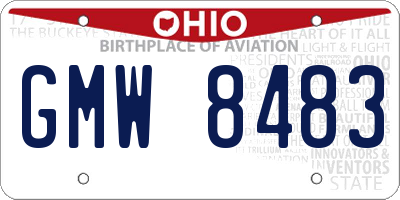 OH license plate GMW8483