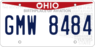 OH license plate GMW8484