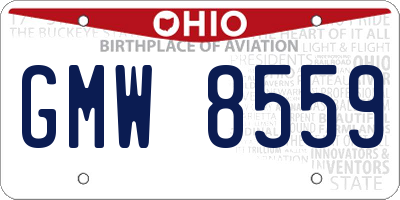 OH license plate GMW8559