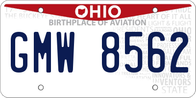 OH license plate GMW8562