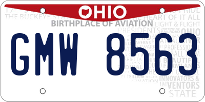 OH license plate GMW8563