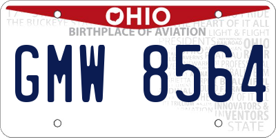 OH license plate GMW8564
