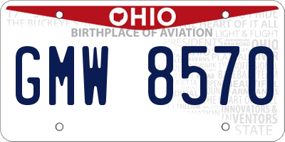 OH license plate GMW8570