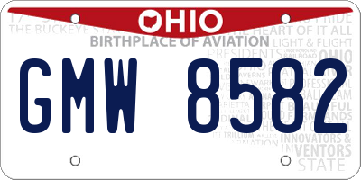 OH license plate GMW8582