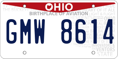 OH license plate GMW8614