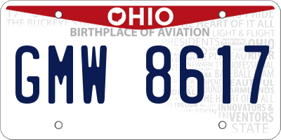 OH license plate GMW8617