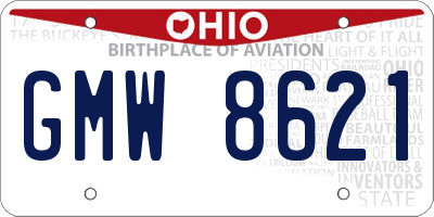 OH license plate GMW8621