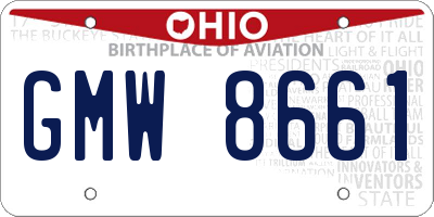 OH license plate GMW8661
