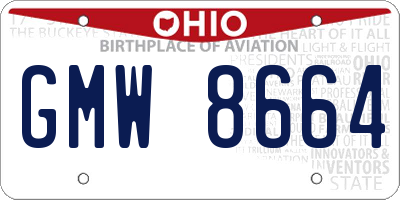 OH license plate GMW8664