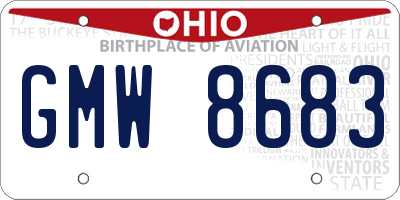 OH license plate GMW8683