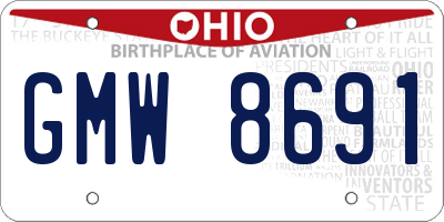 OH license plate GMW8691