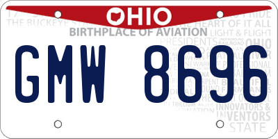 OH license plate GMW8696