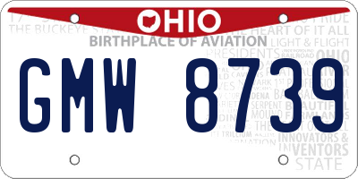 OH license plate GMW8739
