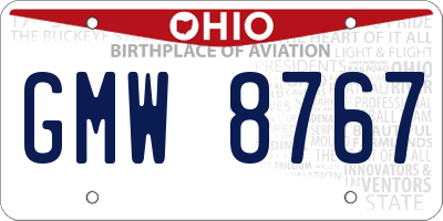OH license plate GMW8767