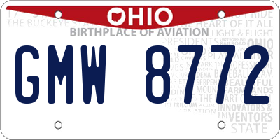 OH license plate GMW8772