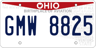 OH license plate GMW8825