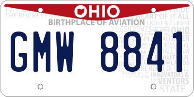 OH license plate GMW8841