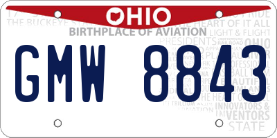 OH license plate GMW8843
