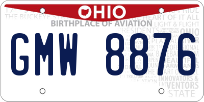 OH license plate GMW8876