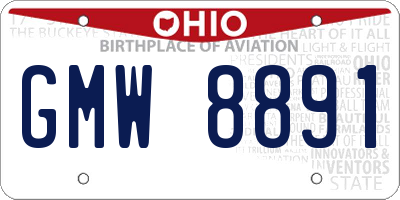 OH license plate GMW8891