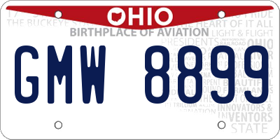OH license plate GMW8899