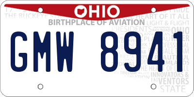 OH license plate GMW8941
