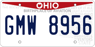 OH license plate GMW8956