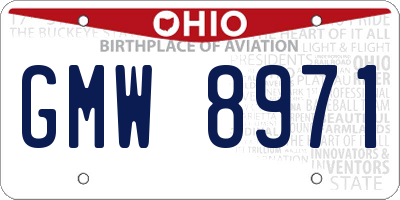 OH license plate GMW8971
